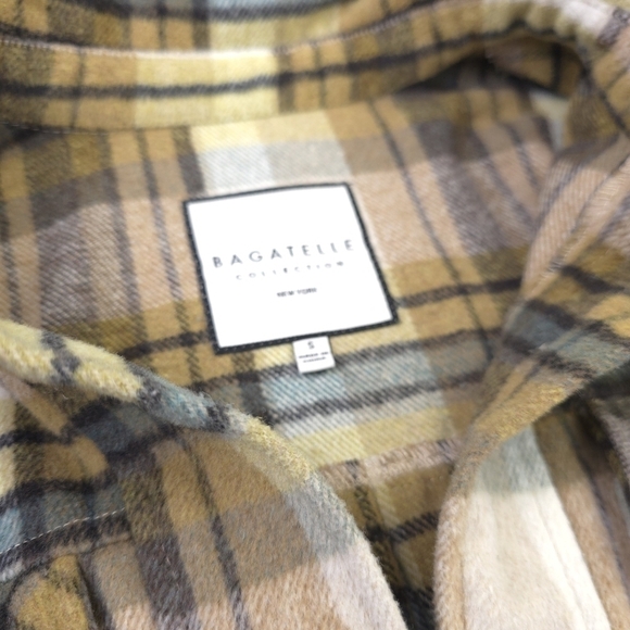 Bagatelle Collection Green Beige Plaid Cropped Jacket Sz S - Picture 7 of 13